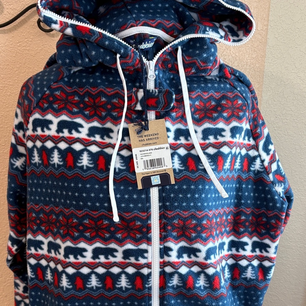 Chubbies The Weekend Has Arrived The Woodland Hooded jumpsuit Romper Sz XXL